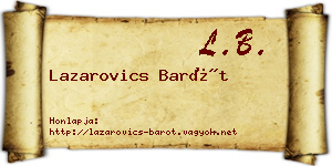 Lazarovics Barót névjegykártya